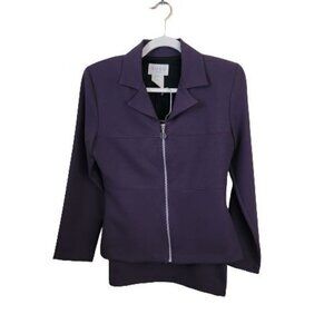 Vintage 90s XOXO Clueless Full Zip Muted Purple Skirt Suit Size 3